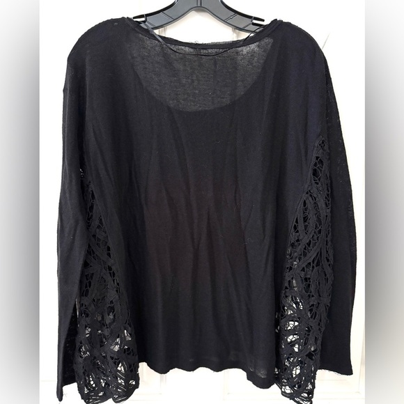 Free People Linen Blend Oversized Crochet Lace Top S - Picture 8 of 8